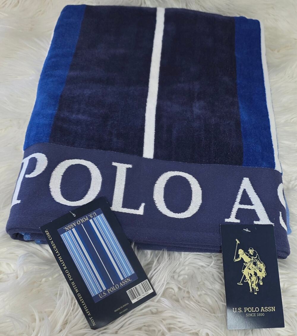 U.S. Polo Assn. Large (40" x 70") Striped Nautical Design Lofty Beach Towel